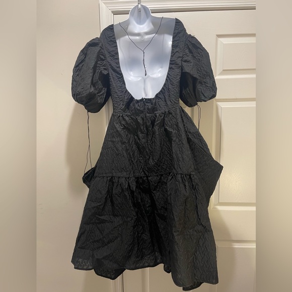 Beulah Style Black Puff Sleeve Tiered Dress - One Size NWT - Picture 6 of 7